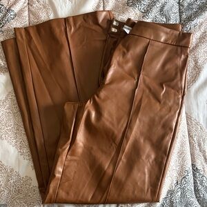Nine West Brown Faux Wide Leg Pants